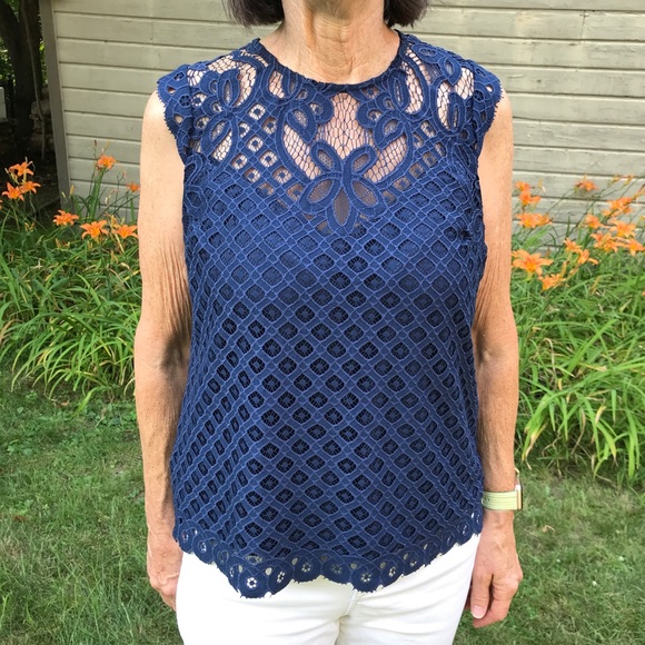 Laundry By Shelli Segal Tops - 20% OFF! 🌻 Laundry by Shelli Segal Blue Lace Top